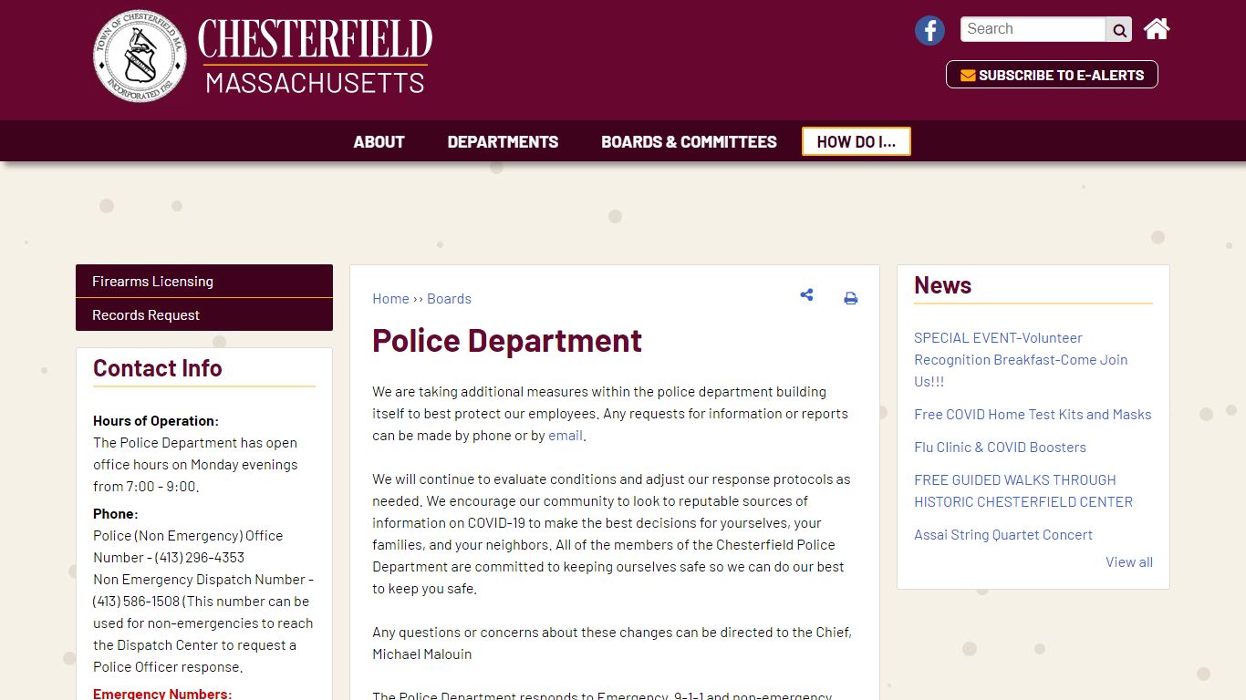Police Department | Chesterfield, MA